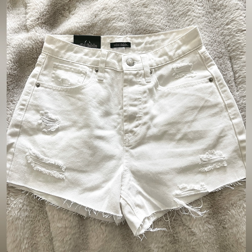 Wild fable cut off white denim shorts